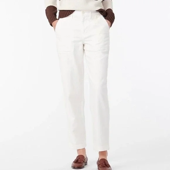 J. Crew Garment Dyed Foundry Pant in White AP392 Size 14 - Picture 1 of 1